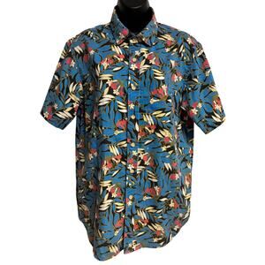 Roberta Oaks Honolulu Hawaii Aloha Shirt Tropical Floral Button Front Size Large